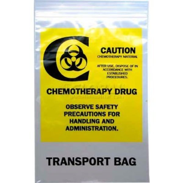 Elkay Plastics Co Reclosable Chemo Transfer Bags, 12inW x 15inL, 4 Mil, Yellow, 500/Pack F41215CTB